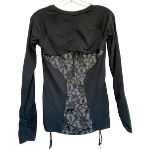 Cynthia Rowley Ruched Activewear lace‎ Print Athletic Top Size Petite Small